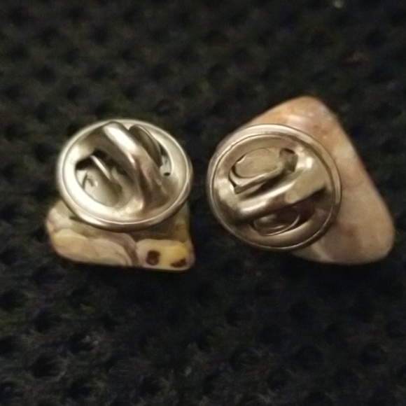 Botswana Agate Crystal Tie Tack/ Cuff links/ Brooch - Picture 2 of 2